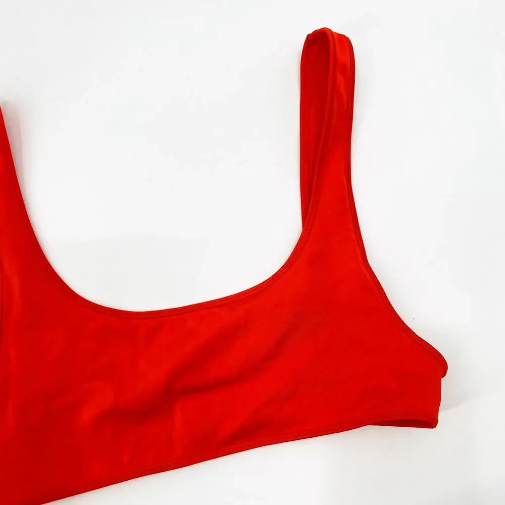 Triangl swimwear red scoop neck bikini top